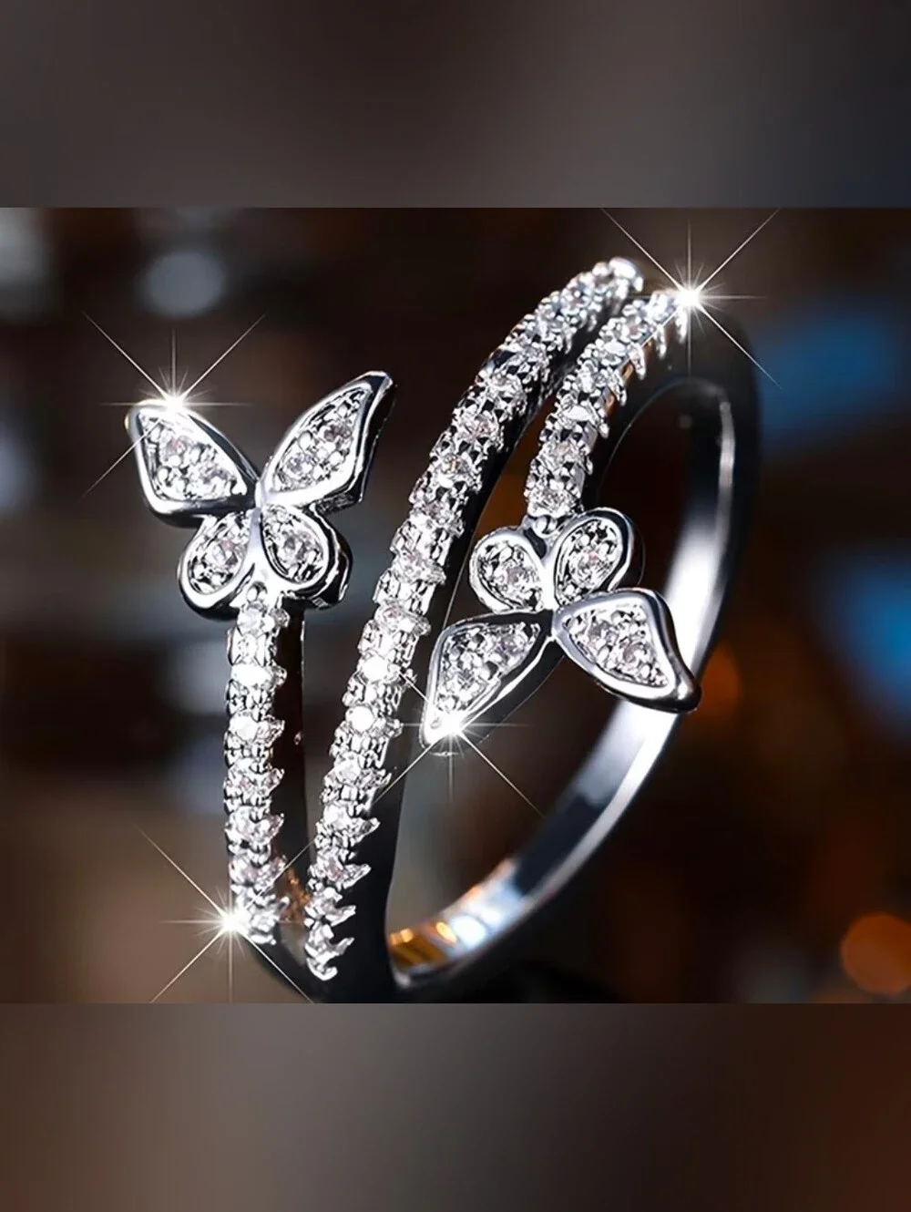 $8 Each Or Bundle 5/$20 Sterling Silver Butterfly Pavé Ring